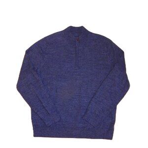 Apt 9 Men's Blue Heathered 1/4 Zip Fleece Sweater Pullover XXL - Excellent!